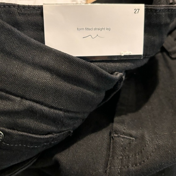 7 FOR ALL MANKIND Sz 27 Karah Jeans Straight Leg Zipper In Black NEW WITH TAGS - Picture 10 of 12